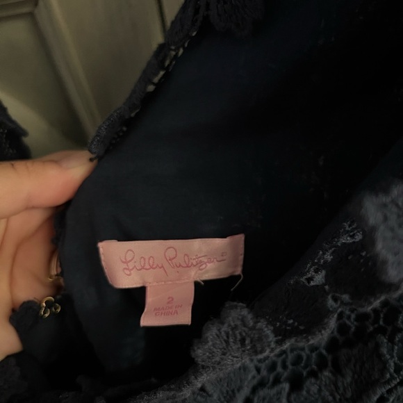 Lilly Pulitzer Reeve Papillon Butterfly Lace Cocktail Dress True Navy‎ - Picture 7 of 9